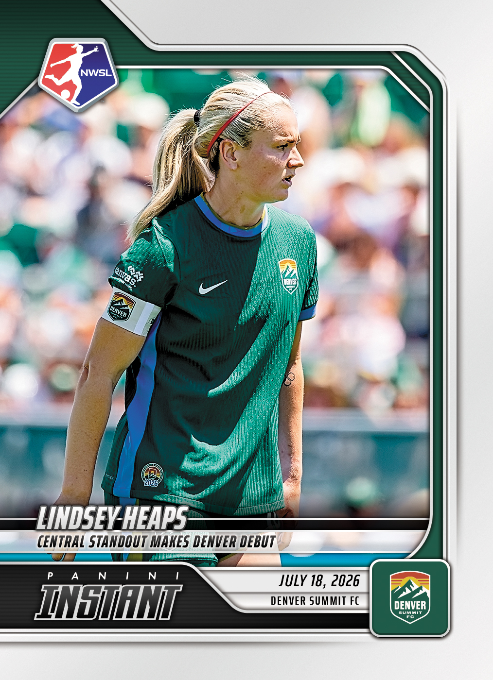 Detailed Image of Lindsey Heaps - 2026 Panini Instant NWSL #107 - Base Card