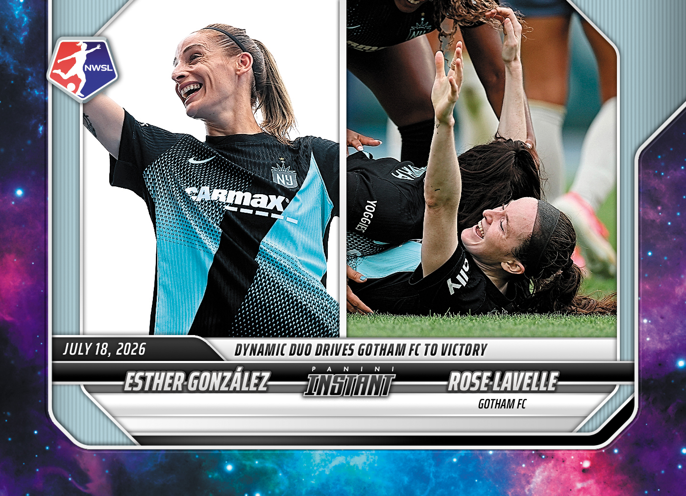 Detailed Image of Esther Gonzalez/Rose Lavelle - 2026 Panini Instant NWSL #108 - Galaxy 1/1