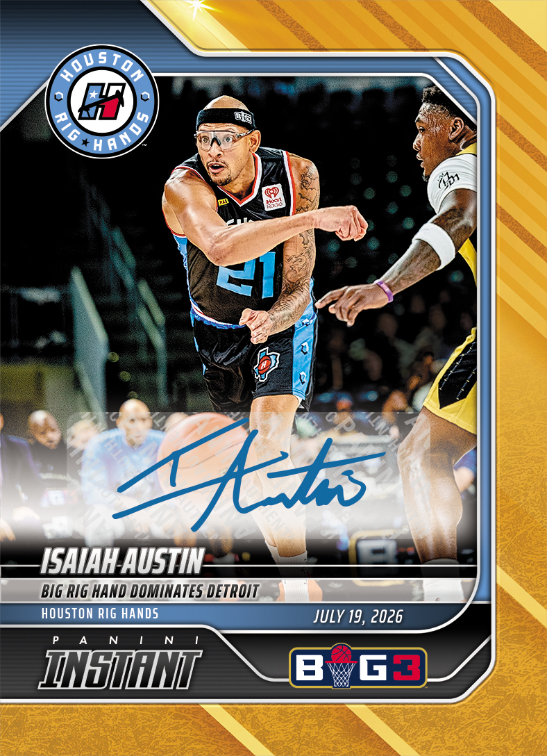 Product image 1 for - Isaiah Austin - 2026 Panini Instant Big3 #23 - Gold /10 Auto