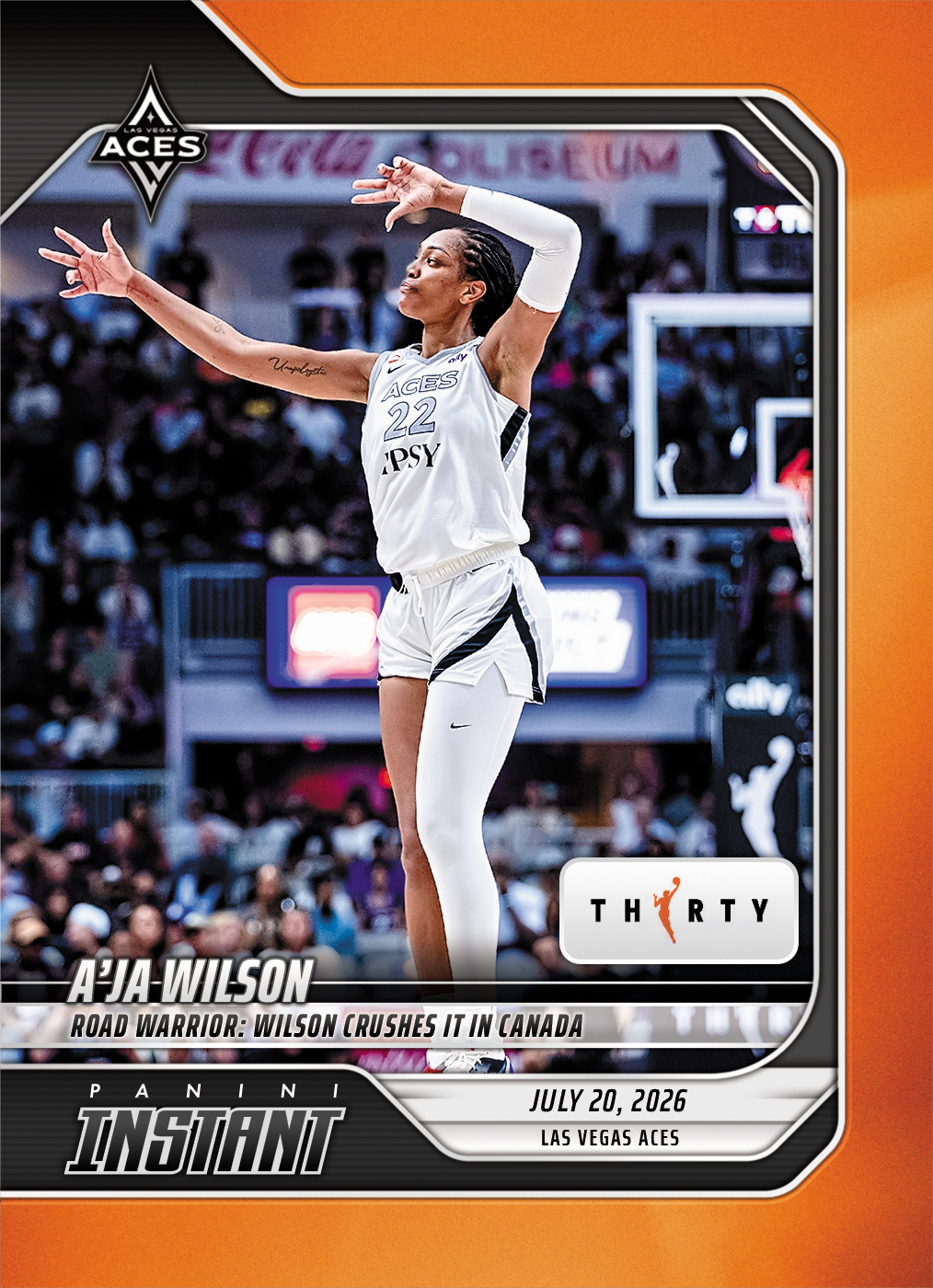 Product image 1 for - A'ja Wilson - 2026 Panini Instant WNBA #251 - 30th Anniversary /30