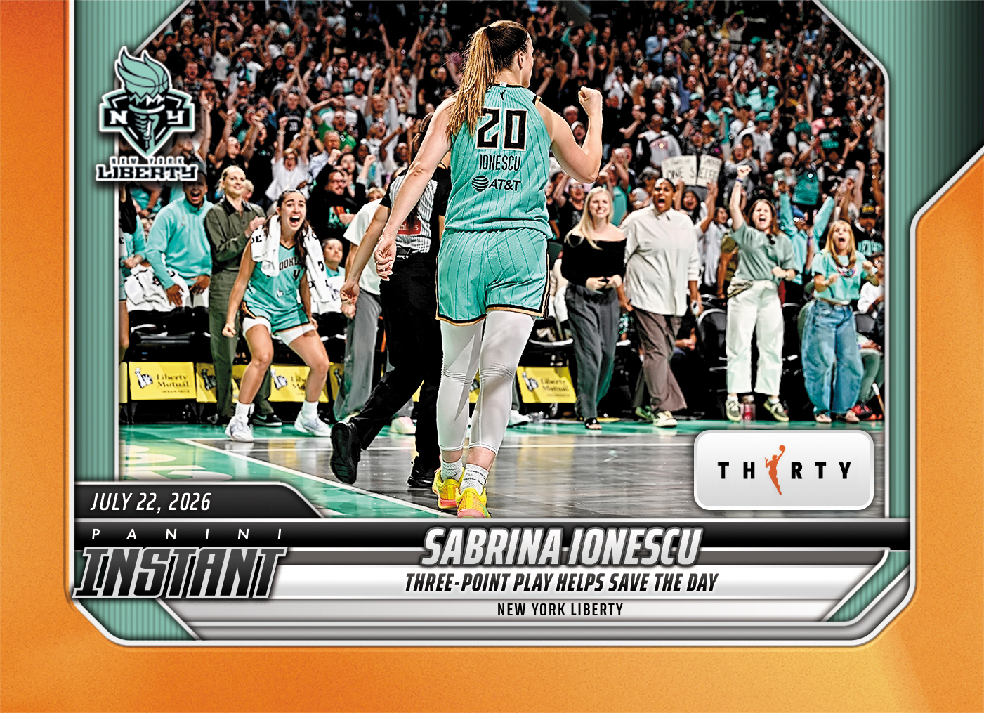 Product image 1 for - Sabrina Ionescu - 2026 Panini Instant WNBA #258 - 30th Anniversary /30