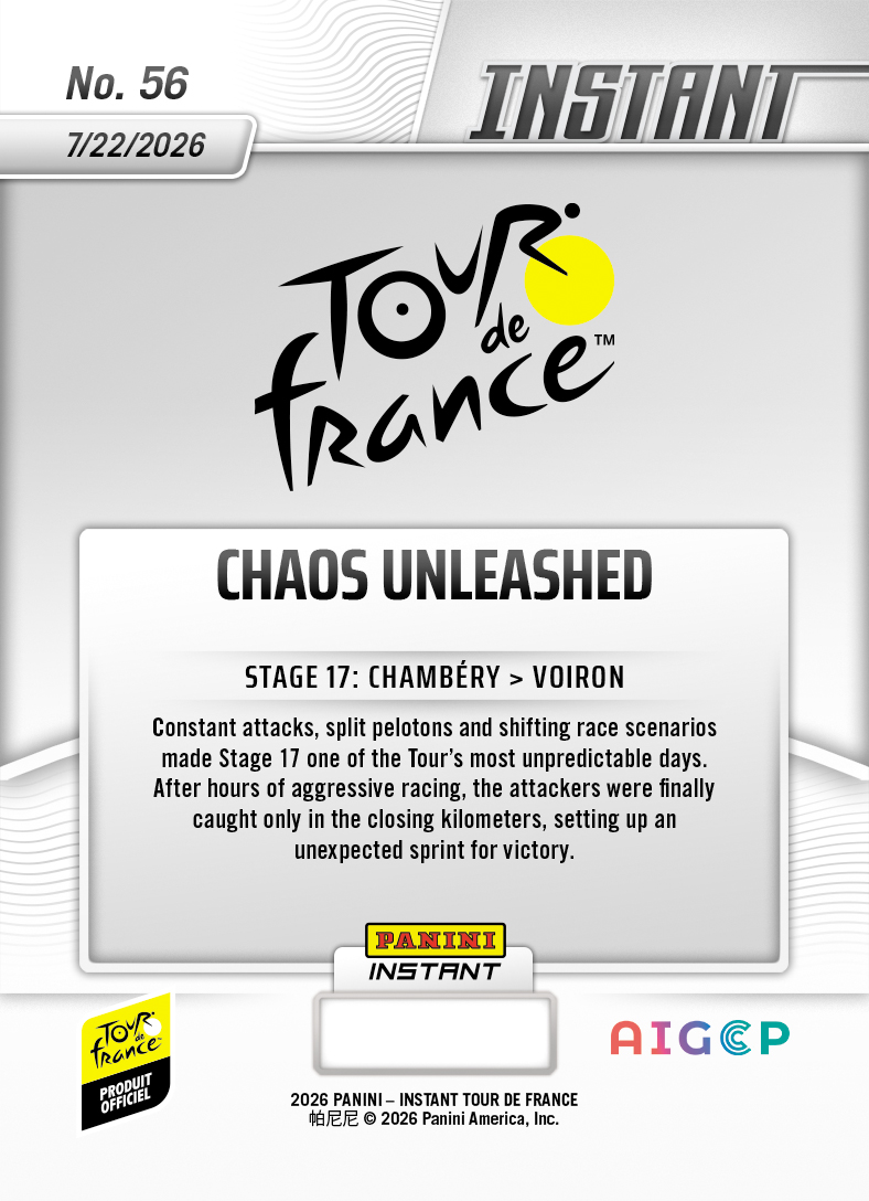 Product thumbnail image 2 of Chaos Unleashed - 2026 Panini Instant Tour de France #56 - Base Card 25-pack