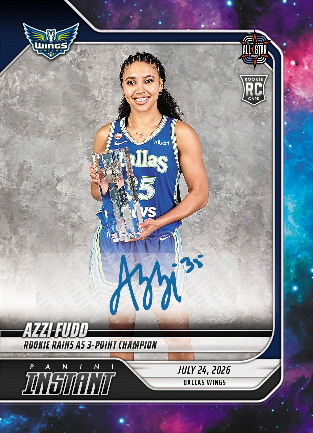 Product image 1 for - Azzi Fudd - 2026 Panini Instant WNBA #262 - Galaxy 1/1 Auto
