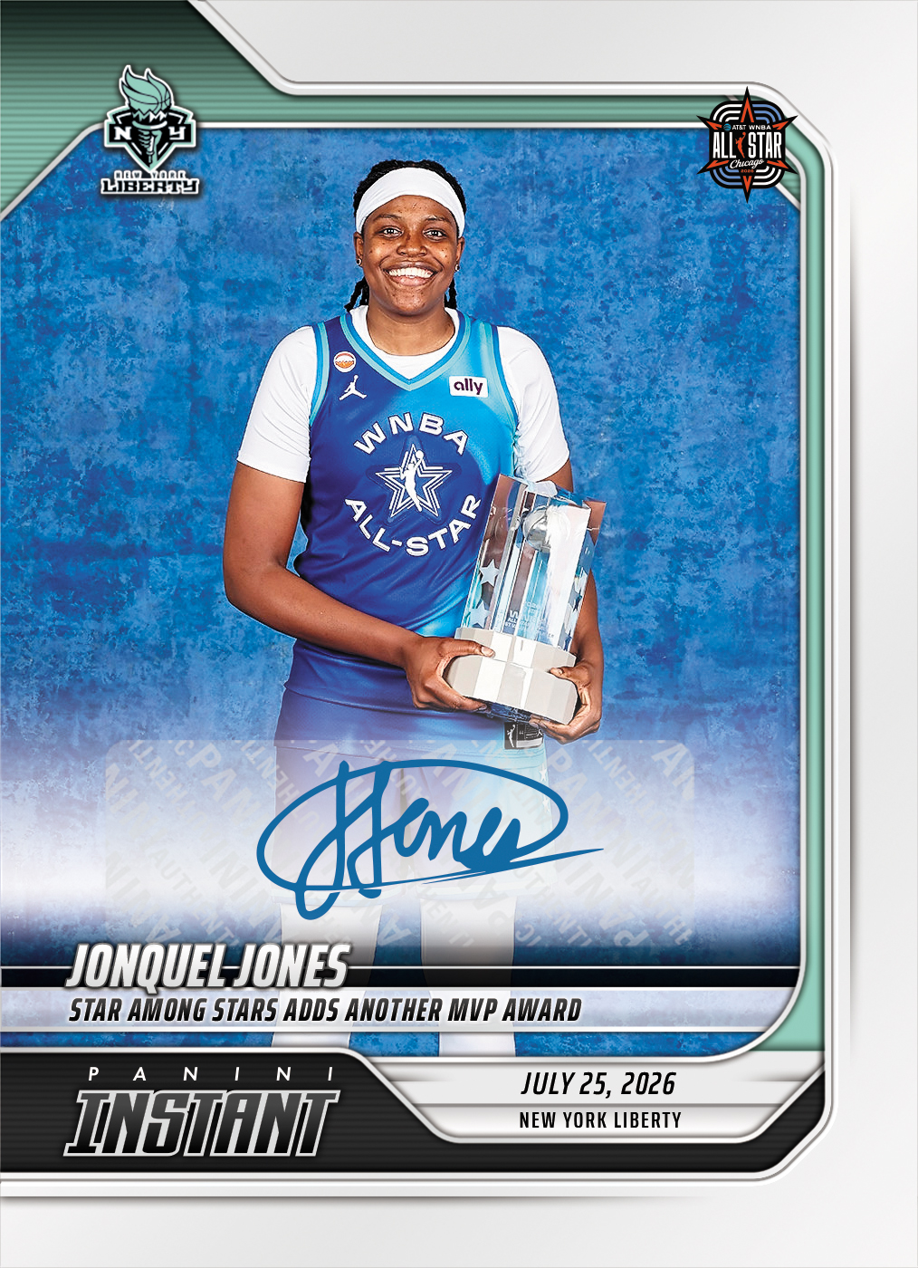 Detailed Image of Jonquel Jones - 2026 Panini Instant WNBA #264 - Base /99 Auto