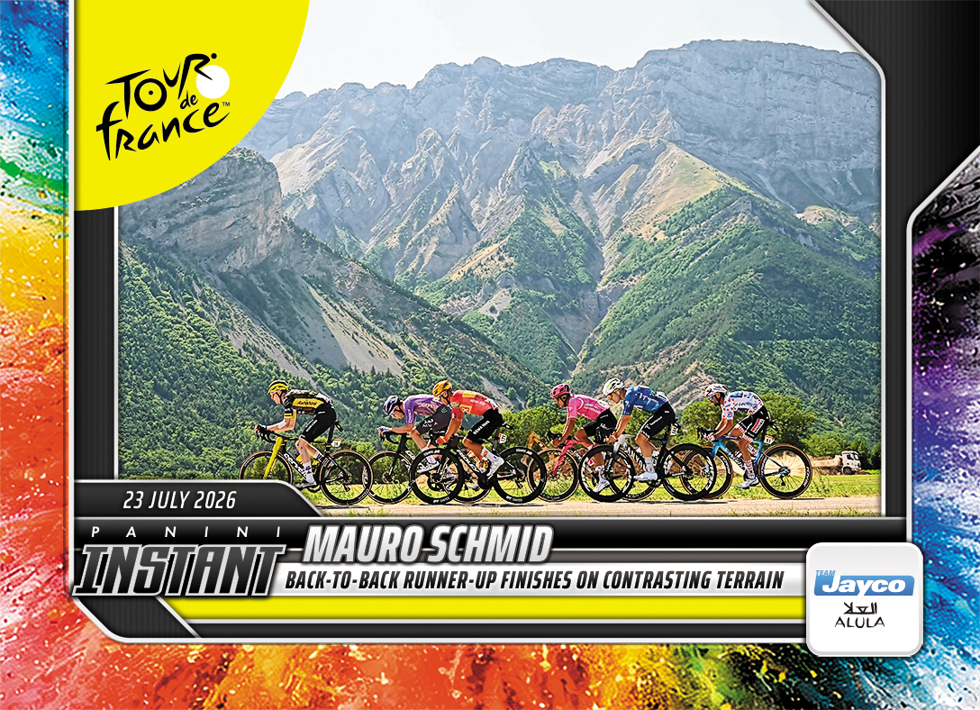 Detailed Image of Mauro Schmid - 2026 Panini Instant Tour de France #58 - Color Blast /5