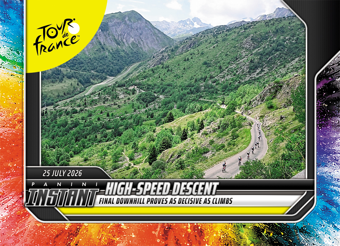 Detailed Image of High-Speed Descent - 2026 Panini Instant Tour de France #65 - Color Blast /5