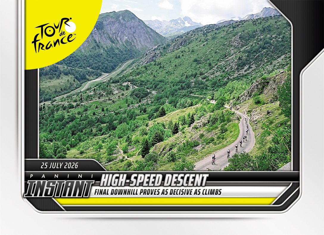 Detailed Image of High-Speed Descent - 2026 Panini Instant Tour de France #65 - Base Card 25-pack