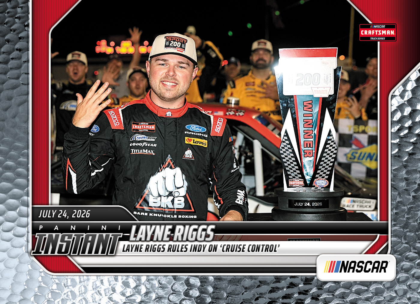 Product image 1 for - Layne Riggs - 2026 Panini Instant NASCAR #67 - Metallic /5