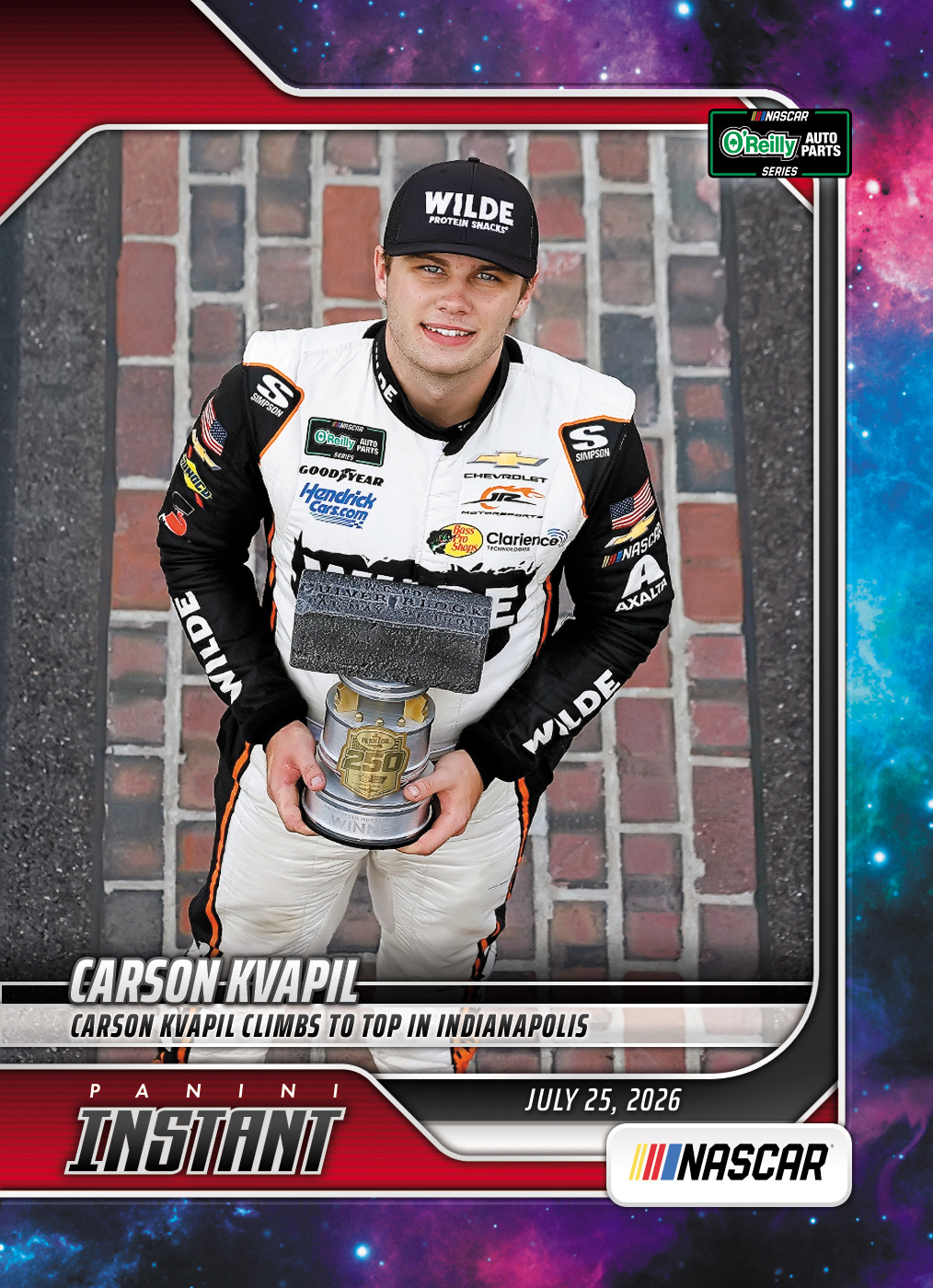 Detailed Image of Carson Kvapil - 2026 Panini Instant NASCAR #68 - Galaxy 1/1