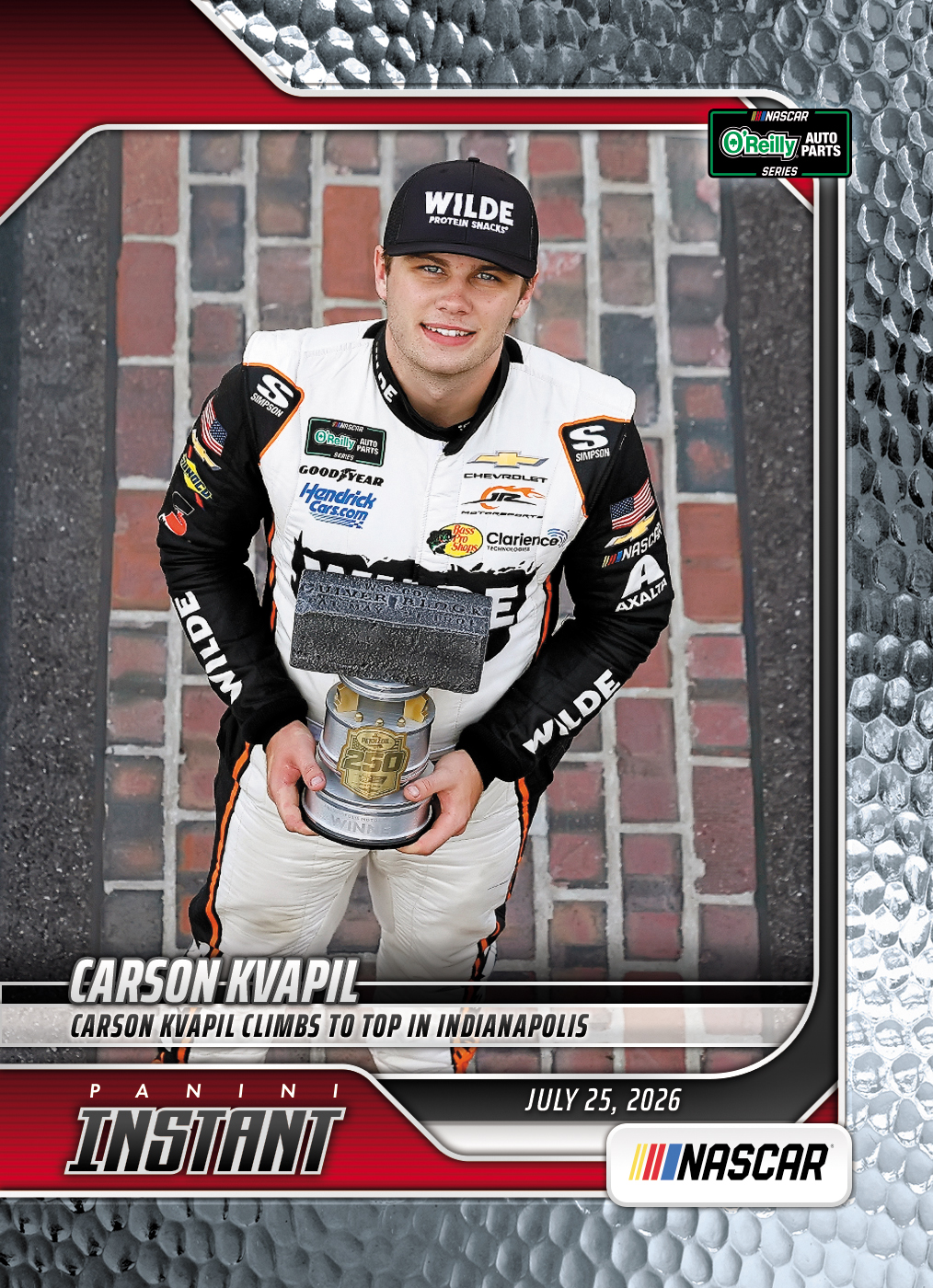 Detailed Image of Carson Kvapil - 2026 Panini Instant NASCAR #68 - Metallic /5