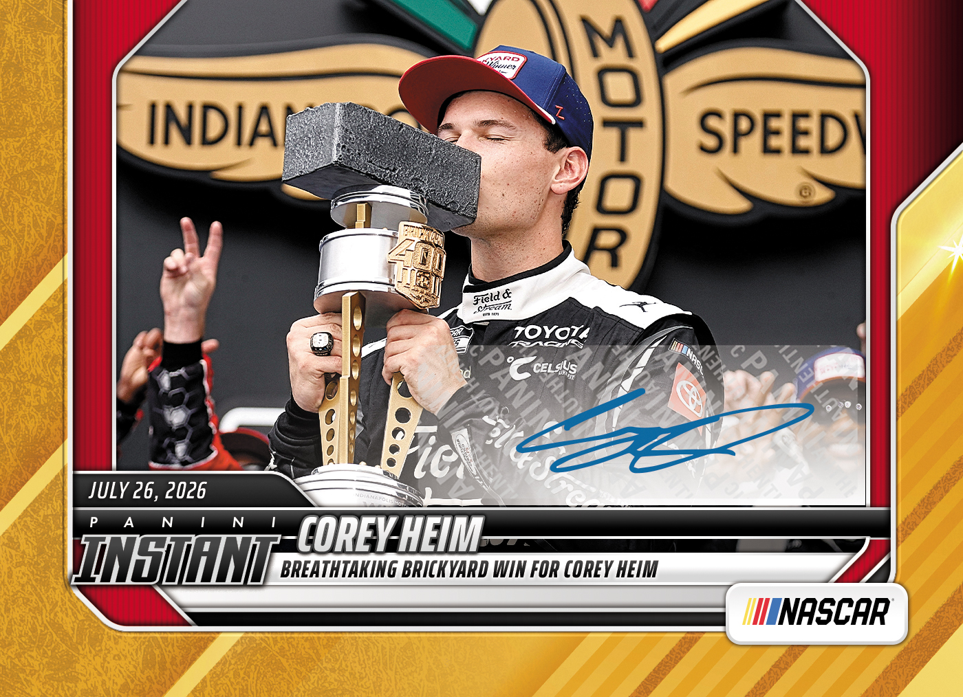 Detailed Image of Corey Heim - 2026 Panini Instant NASCAR #69 - Gold /10 Auto