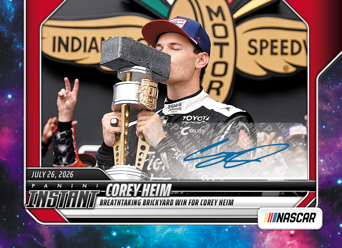 Detailed Image of Corey Heim - 2026 Panini Instant NASCAR #69 - Galaxy 1/1 Auto