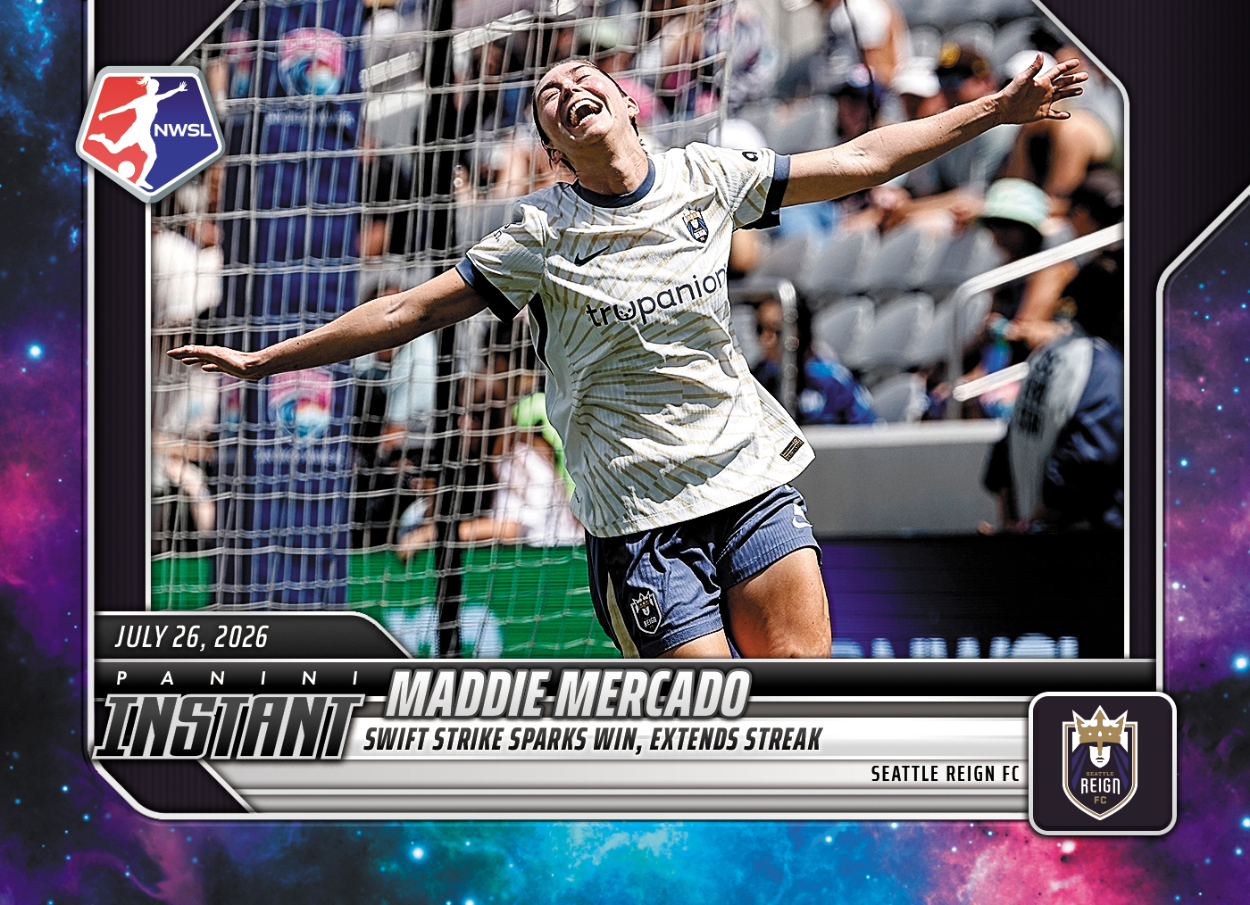Detailed Image of Maddie Mercado - 2026 Panini Instant NWSL #118 - Galaxy 1/1