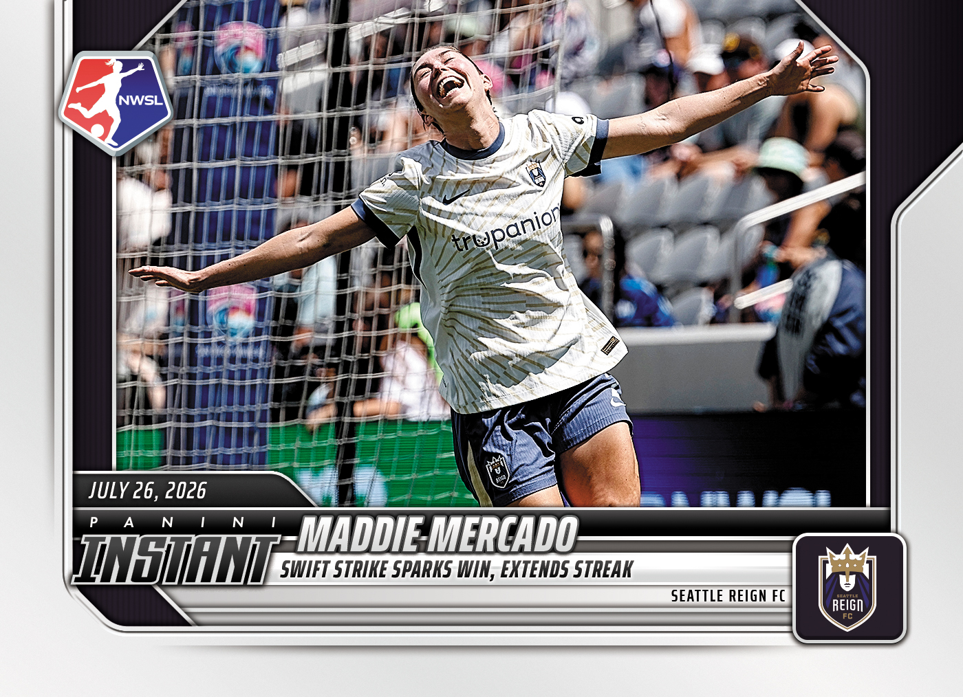 Detailed Image of Maddie Mercado - 2026 Panini Instant NWSL #118 - Base Card 25-pack