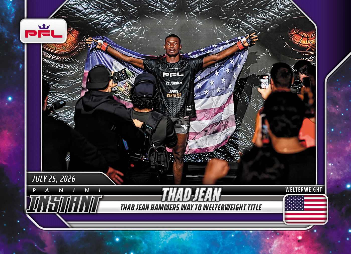 Detailed Image of Thad Jean - 2026 Panini Instant PFL #26 - Galaxy 1/1