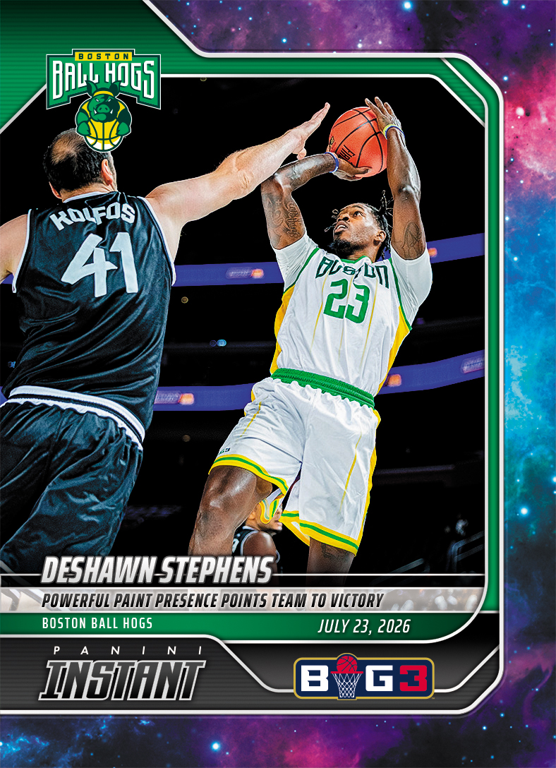 Detailed Image of Deshawn Stephens - 2026 Panini Instant Big3 #25 - Galaxy 1/1