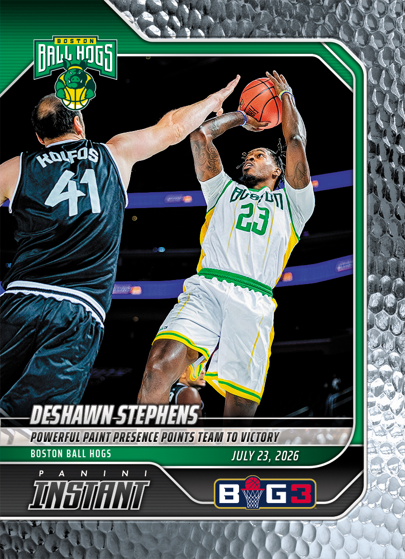 Detailed Image of Deshawn Stephens - 2026 Panini Instant Big3 #25 - Metallic /5