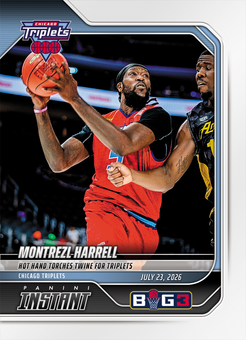 Detailed Image of Montrezl Harrell - 2026 Panini Instant Big3 #27 - Base Card 5-pack