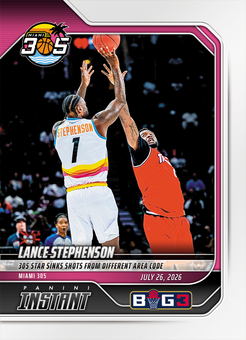 Detailed Image of Lance Stephenson - 2026 Panini Instant Big3 #28 - Base Card