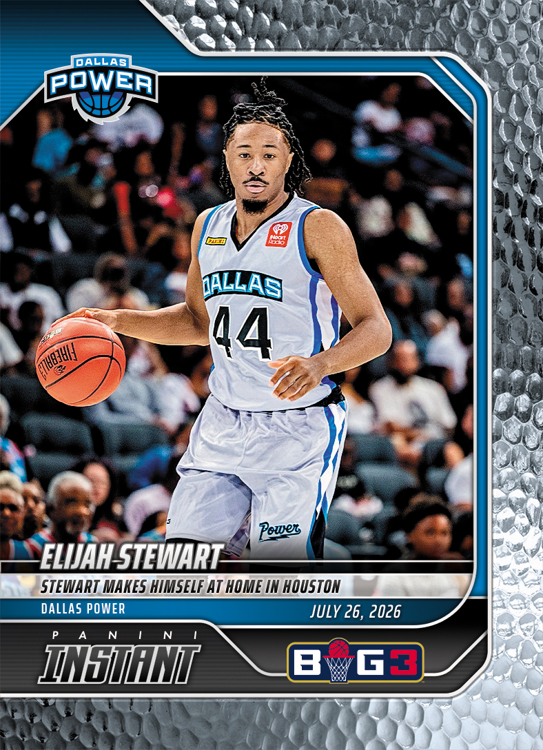 Detailed Image of Elijah Stewart - 2026 Panini Instant Big3 #29 - Metallic /5