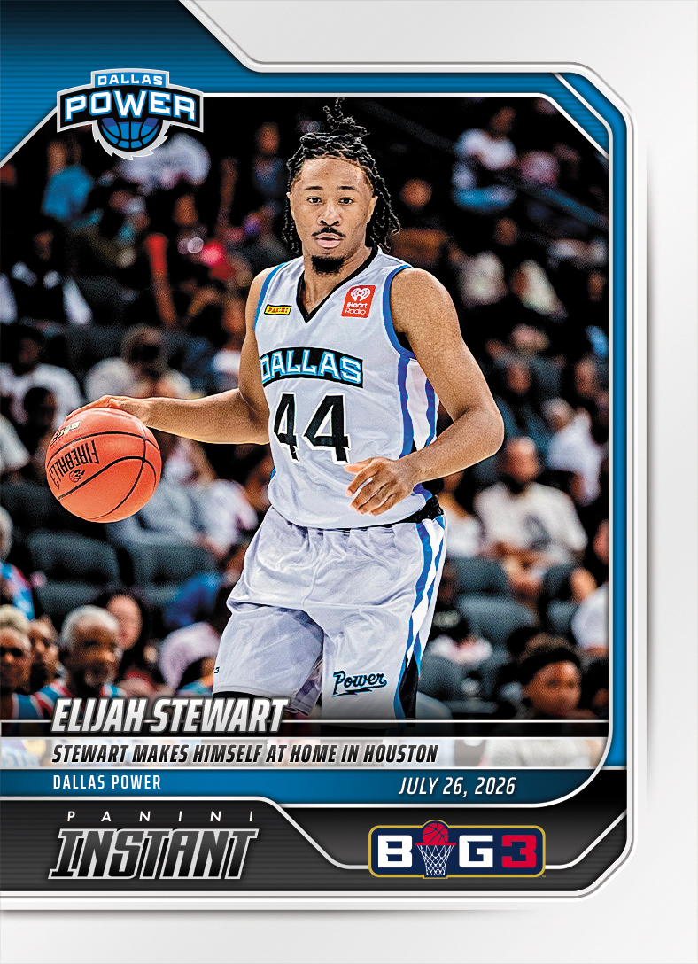 Detailed Image of Elijah Stewart - 2026 Panini Instant Big3 #29 - Base Card 5-pack
