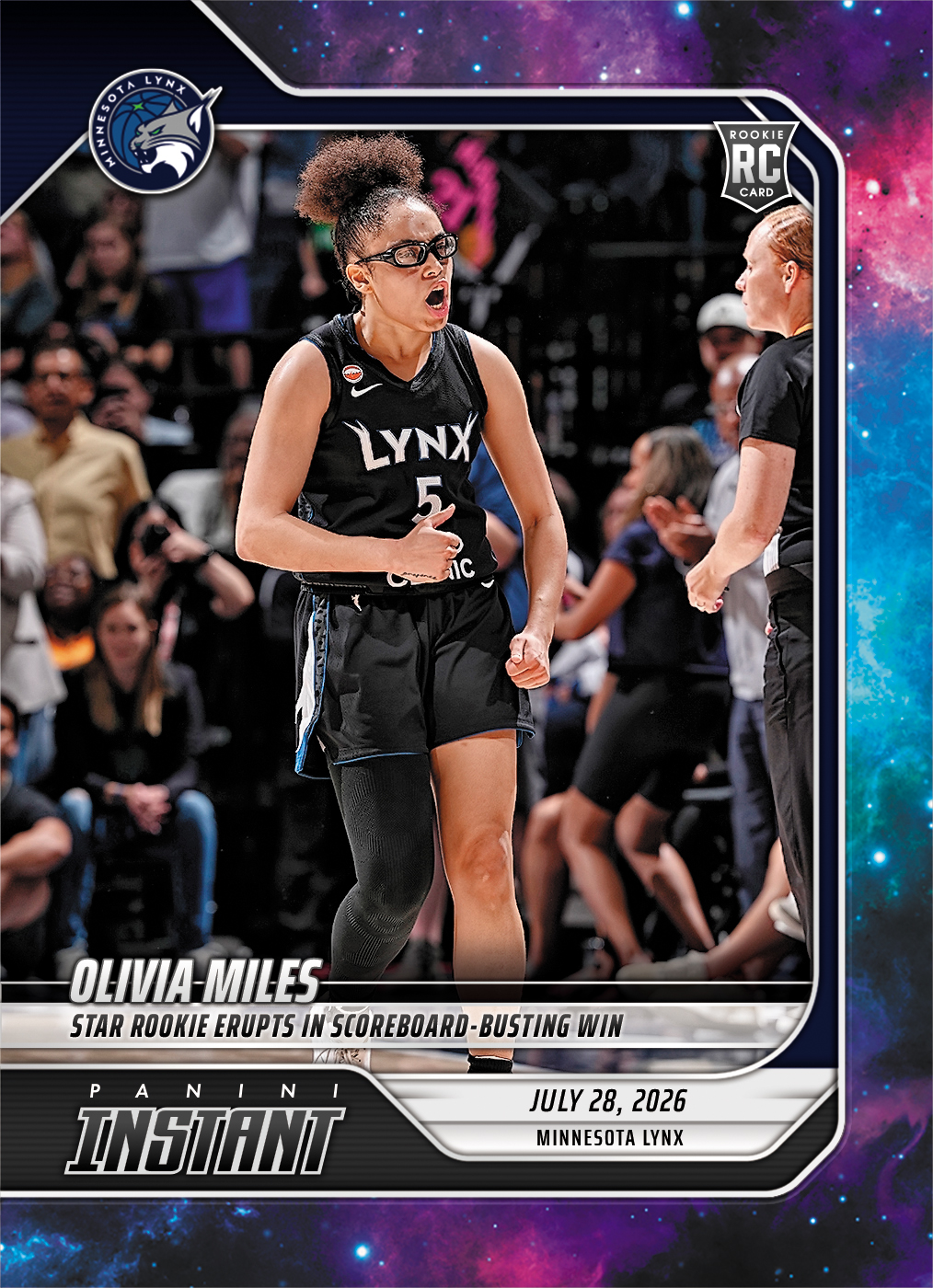 Detailed Image of Olivia Miles - 2026 Panini Instant WNBA #267 - Galaxy 1/1