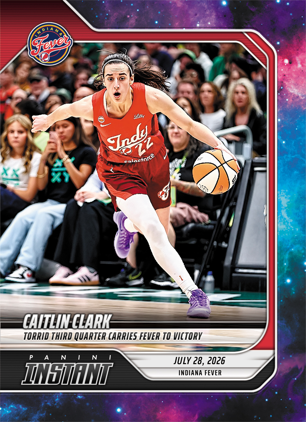 Detailed Image of Caitlin Clark - 2026 Panini Instant WNBA #268 - Galaxy 1/1