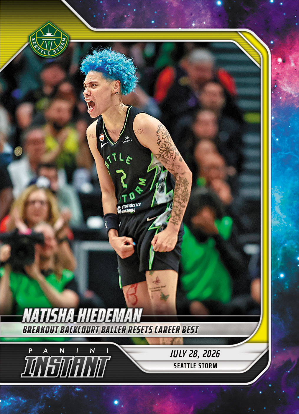 Detailed Image of Natisha Hiedeman - 2026 Panini Instant WNBA #269 - Galaxy 1/1