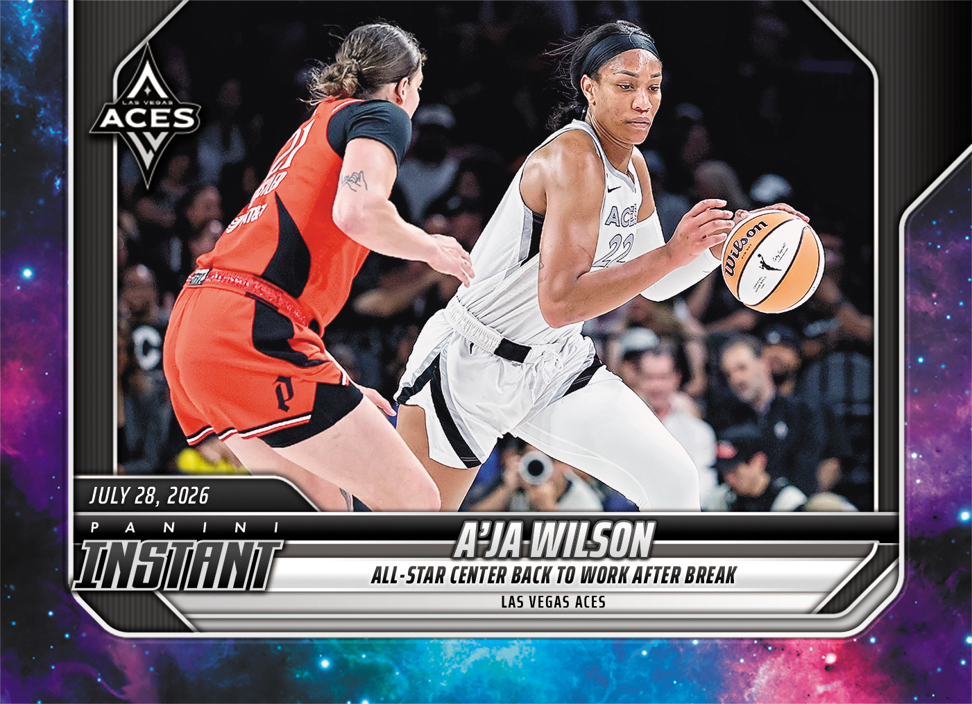 Detailed Image of A'ja Wilson - 2026 Panini Instant WNBA #270 - Galaxy 1/1
