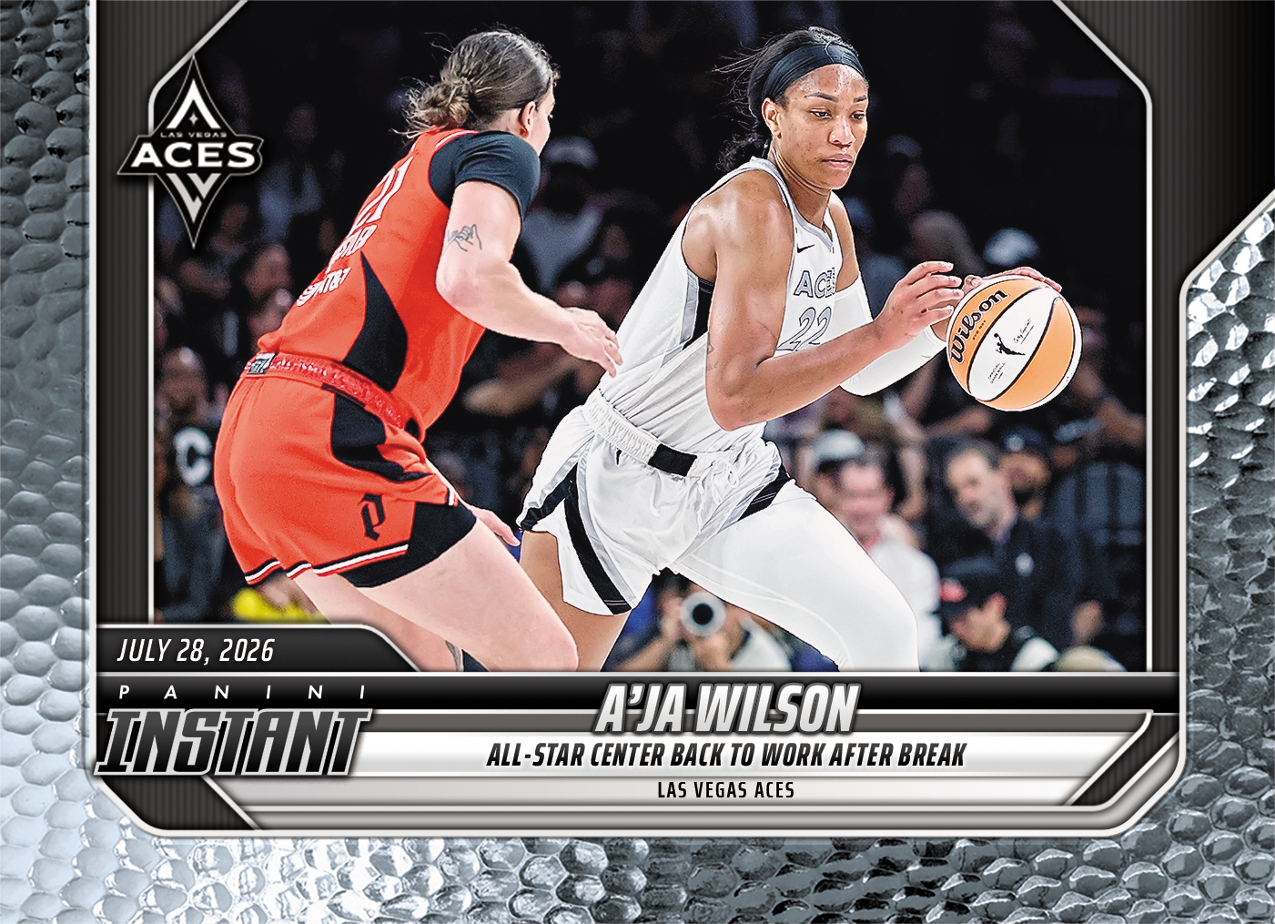 Detailed Image of A'ja Wilson - 2026 Panini Instant WNBA #270 - Metallic /5