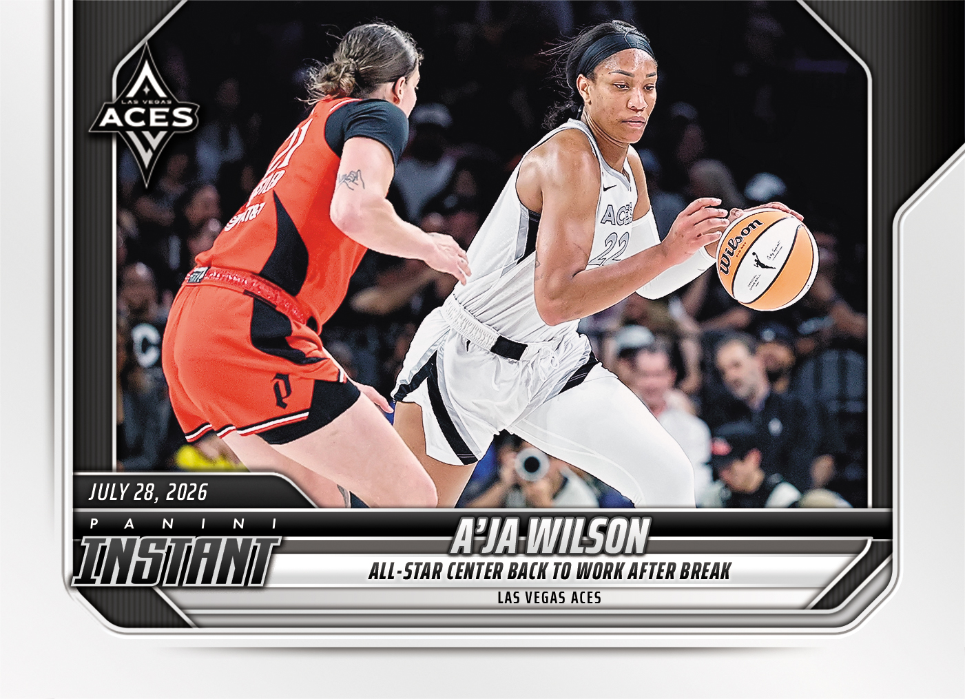 Detailed Image of A'ja Wilson - 2026 Panini Instant WNBA #270 - Base Card 25-pack