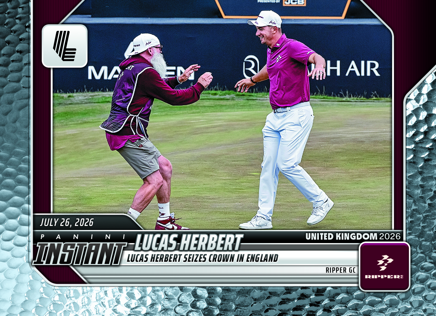 Detailed Image of Lucas Herbert - 2026 Panini Instant LIV Golf #20 - Metallic /5