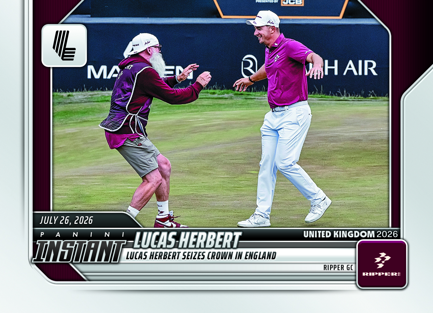 Detailed Image of Lucas Herbert - 2026 Panini Instant LIV Golf #20 - Base Card 25-pack