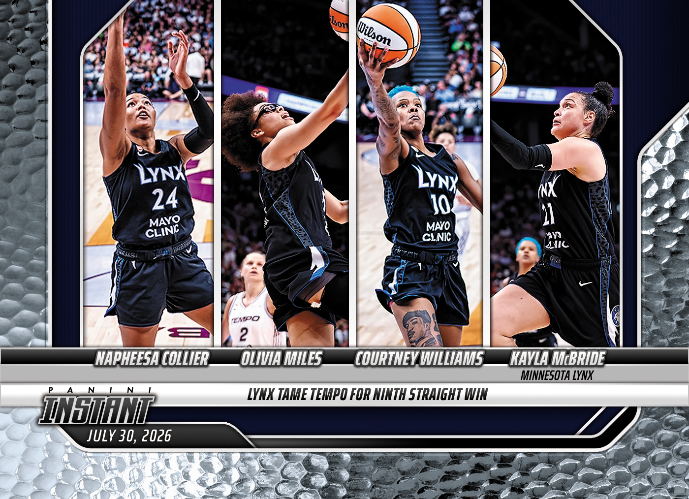 Detailed Image of Napheesa Collier/Olivia Miles/Courtney Williams/Kayla McBride - 2026 Panini Instant WNBA #271 - Metallic /5