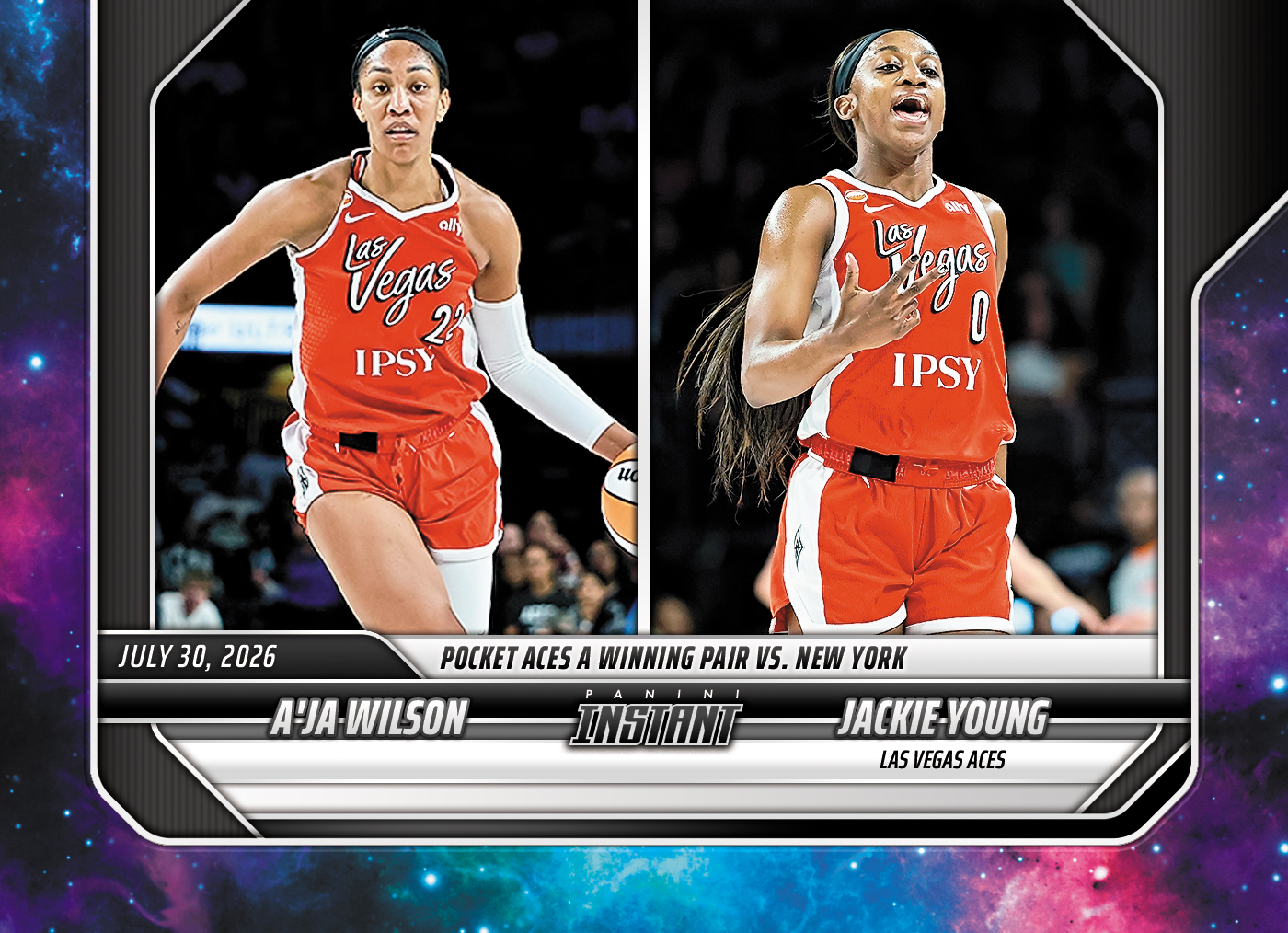 Detailed Image of A'ja Wilson/Jackie Young - 2026 Panini Instant WNBA #272 - Galaxy 1/1