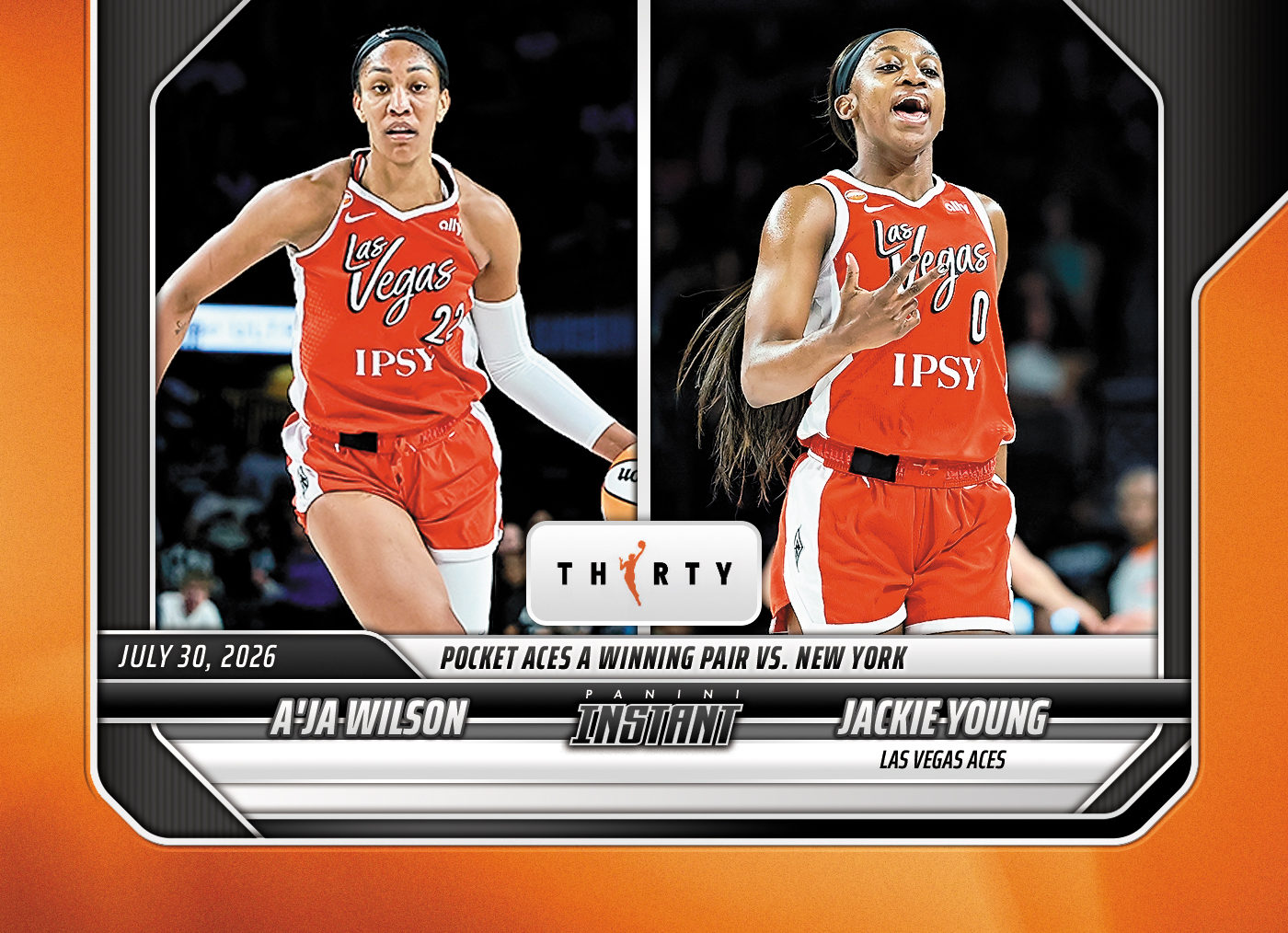 Detailed Image of A'ja Wilson/Jackie Young - 2026 Panini Instant WNBA #272 - 30th Anniversary /30