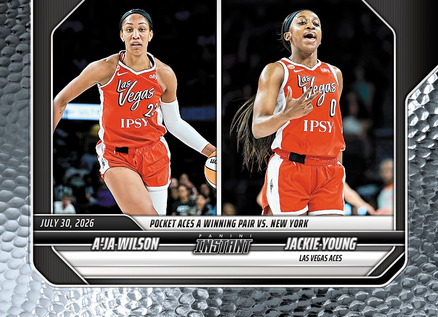 Detailed Image of A'ja Wilson/Jackie Young - 2026 Panini Instant WNBA #272 - Metallic /5