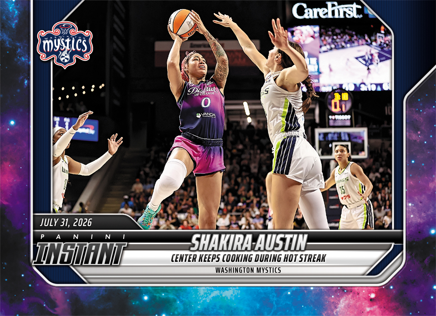 Detailed Image of Shakira Austin - 2026 Panini Instant WNBA #274 - Galaxy 1/1