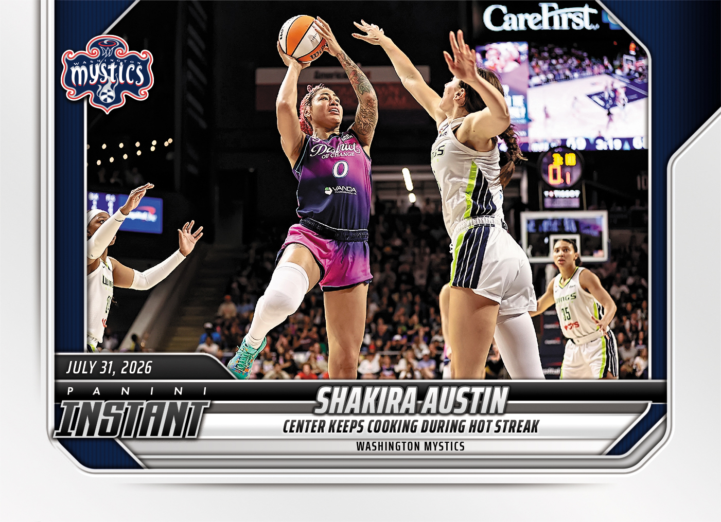 Detailed Image of Shakira Austin - 2026 Panini Instant WNBA #274 - Base Card 5-pack