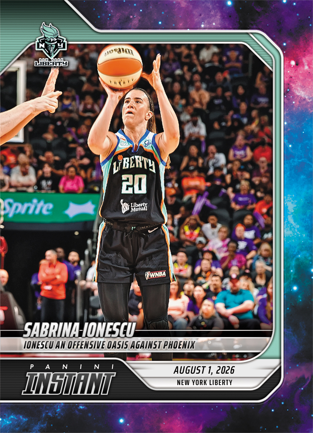 Detailed Image of Sabrina Ionescu - 2026 Panini Instant WNBA #277 - Galaxy 1/1