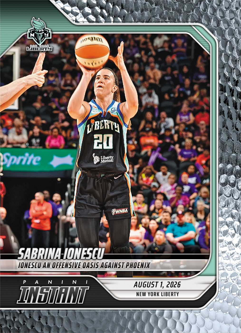 Detailed Image of Sabrina Ionescu - 2026 Panini Instant WNBA #277 - Metallic /5