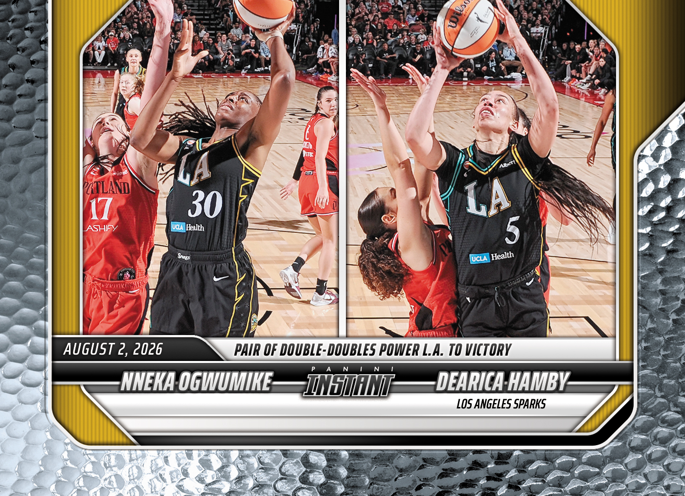 Detailed Image of Nneka Ogwumike/Dearica Hamby - 2026 Panini Instant WNBA #279 - Metallic /5