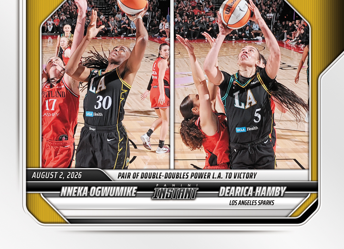 Detailed Image of Nneka Ogwumike/Dearica Hamby - 2026 Panini Instant WNBA #279 - Base Card 10-pack