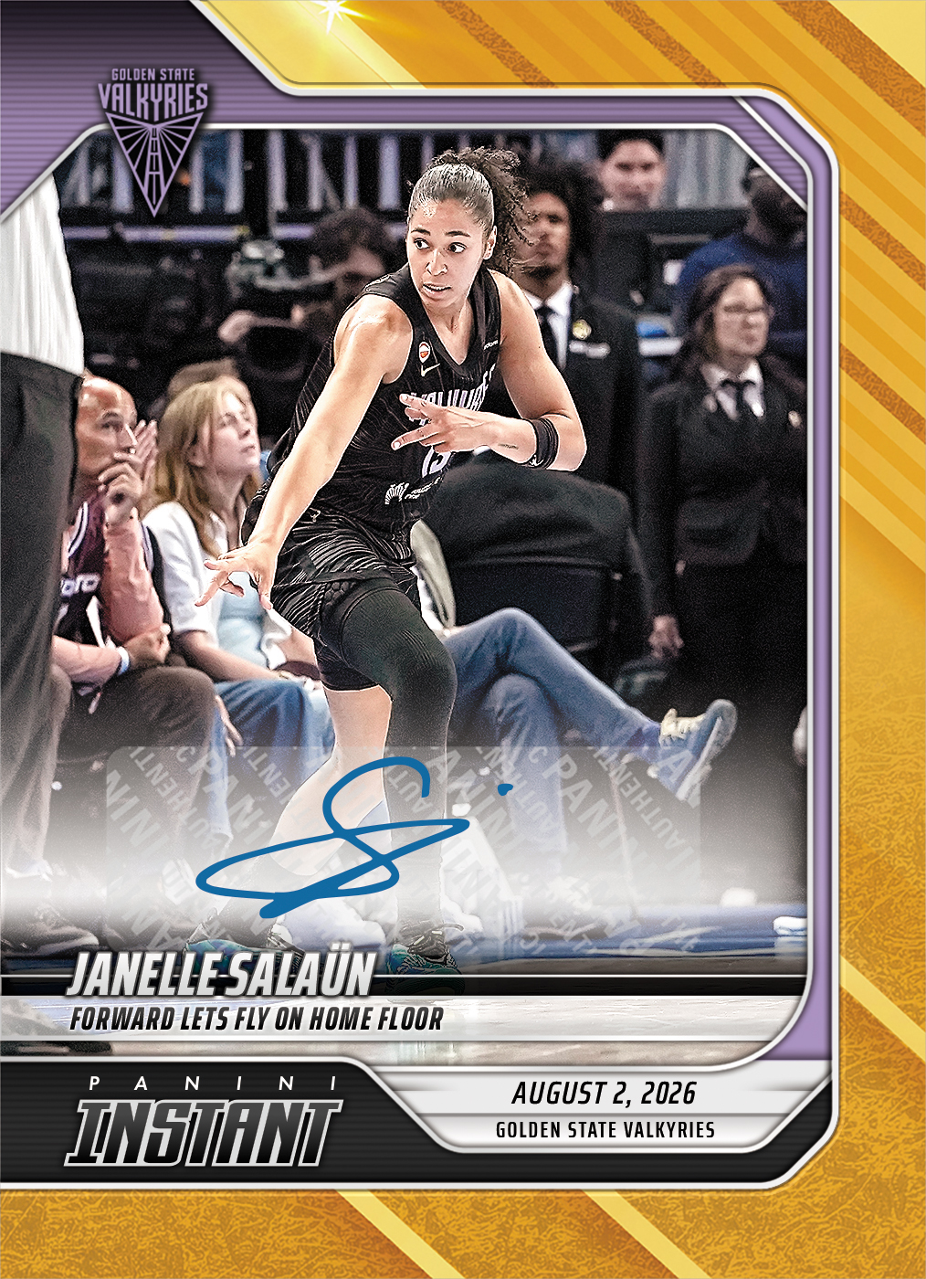 Detailed Image of Janelle Salaun - 2026 Panini Instant WNBA #281 - Gold /10 Auto