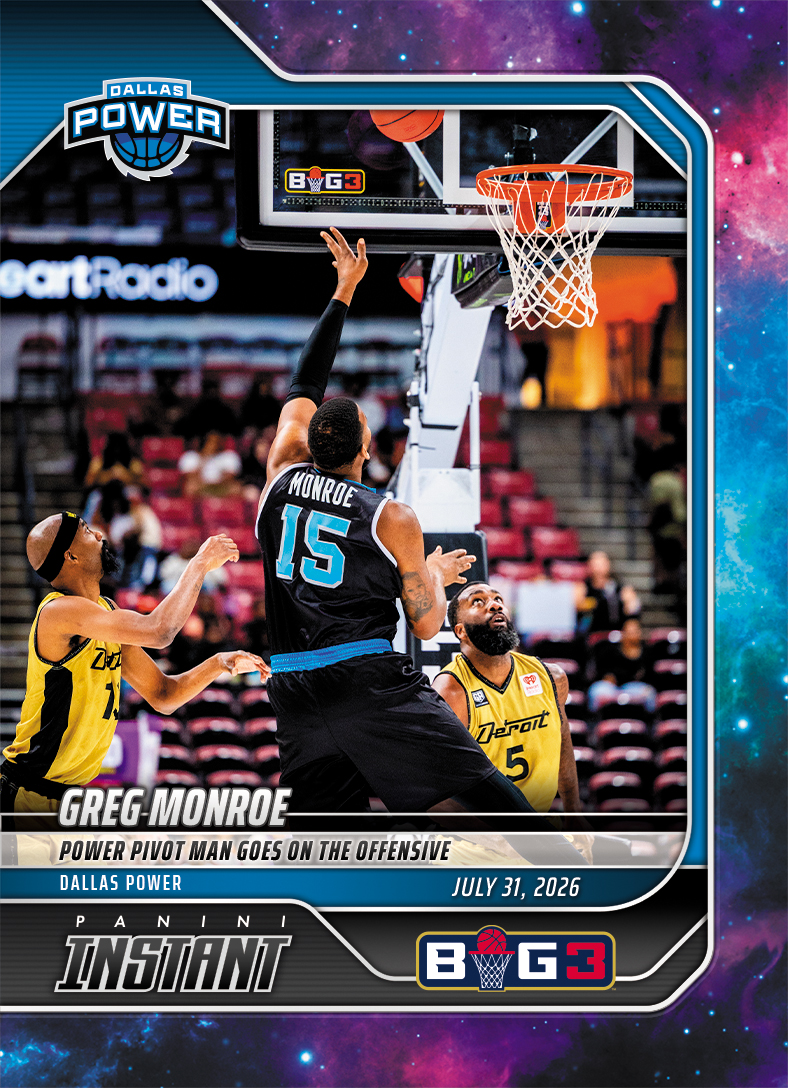 Detailed Image of Greg Monroe - 2026 Panini Instant Big3 #30 - Galaxy 1/1