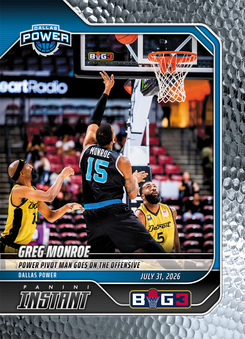 Detailed Image of Greg Monroe - 2026 Panini Instant Big3 #30 - Metallic /5