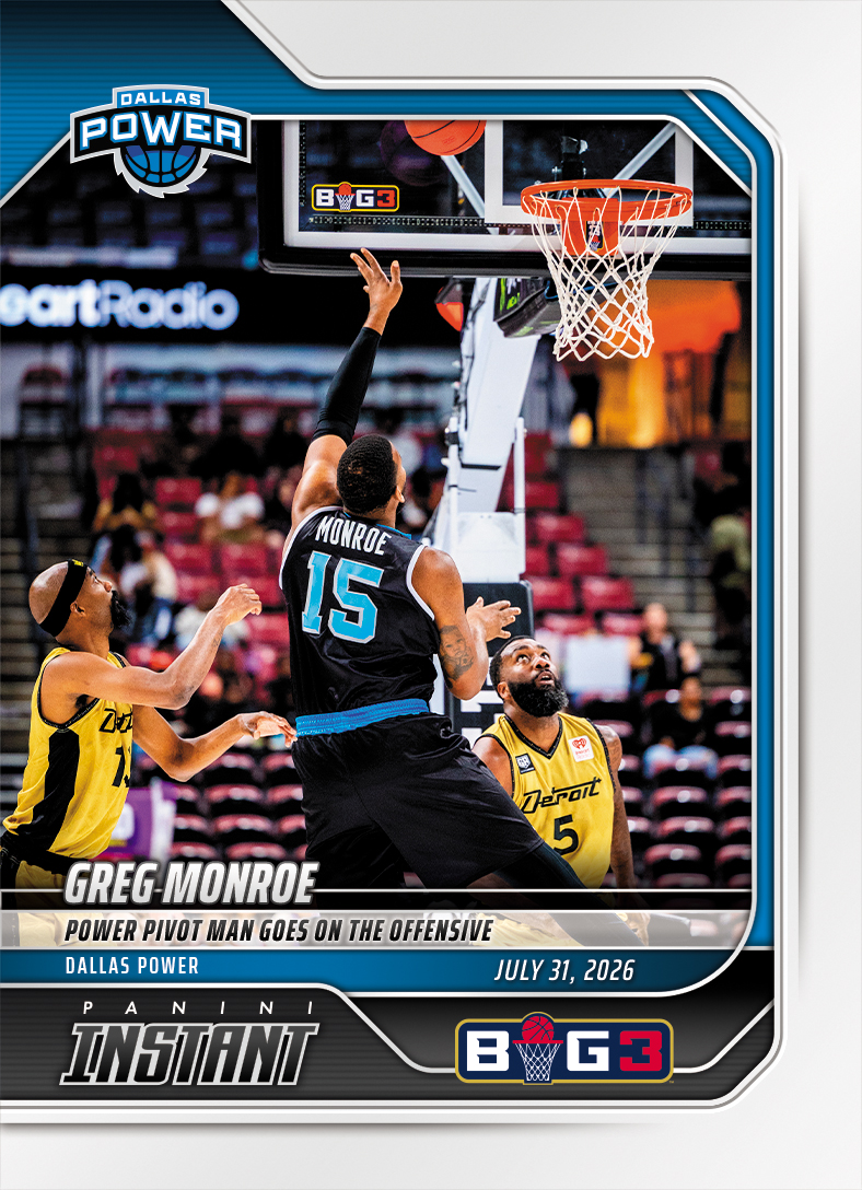 Detailed Image of Greg Monroe - 2026 Panini Instant Big3 #30 - Base Card 10-pack