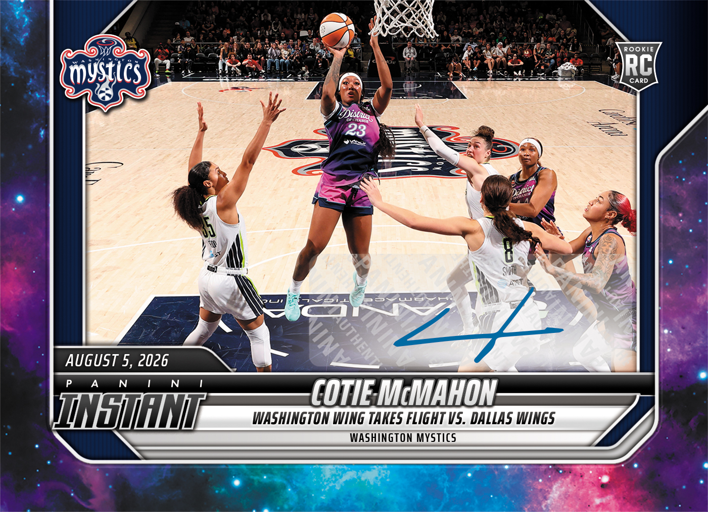 Detailed Image of Cotie McMahon - 2026 Panini Instant WNBA #286 - Galaxy 1/1 Auto