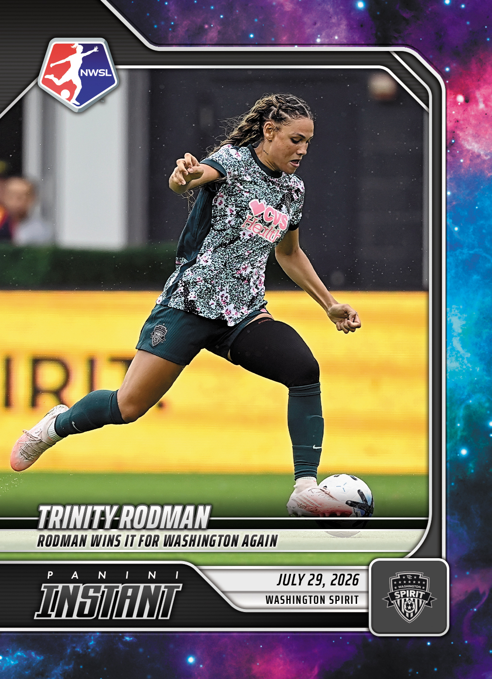 Detailed Image of Trinity Rodman - 2026 Panini Instant NWSL #122 - Galaxy 1/1