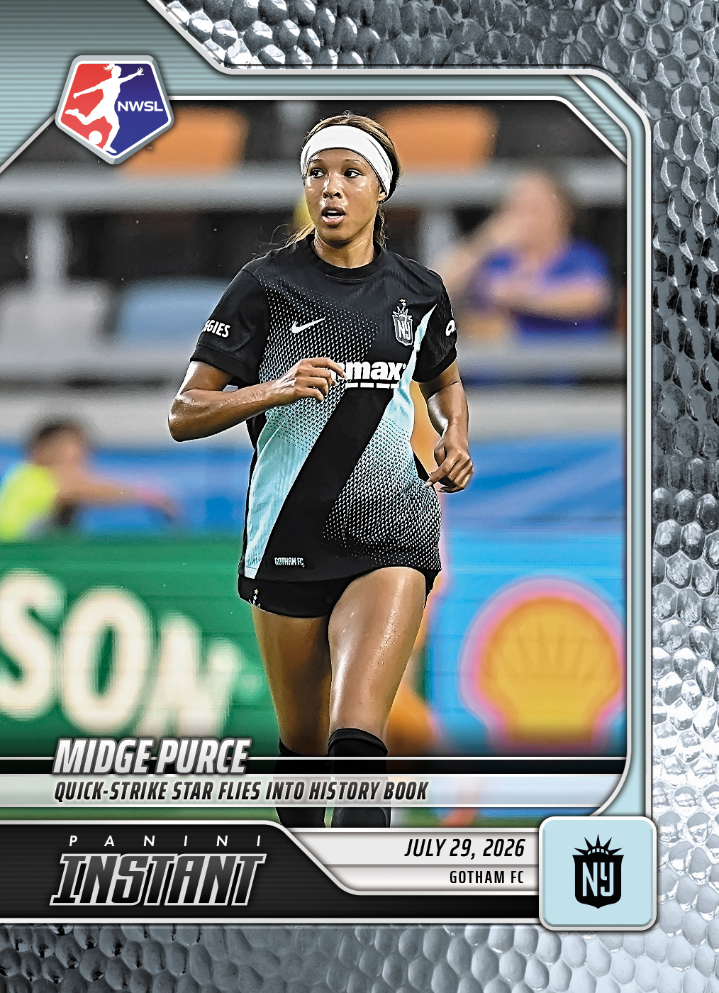 Detailed Image of Midge Purce - 2026 Panini Instant NWSL #123 - Metallic /5